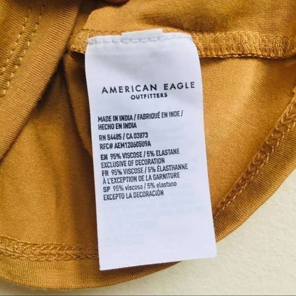 American Eagle Yellow Embroidered Lace Up Tie Tank, Size Small - Picture 7 of 8